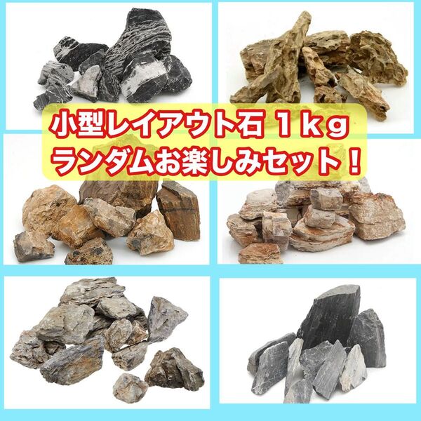 【送料無料】ランダムお楽しみ1kgセット アクアリウム用 レイアウト石 ランダムセット 天然石 水草水槽用