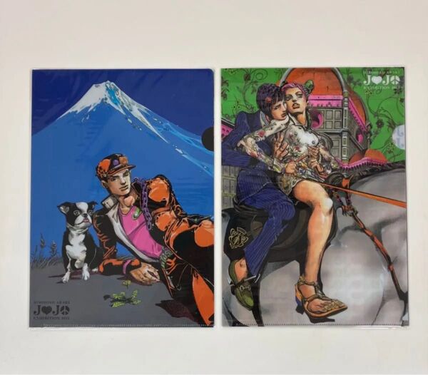 ジョジョ展 A4 クリアファイル 2枚セット 承太郎 徐倫 ブチャラティ イギー 荒木飛呂彦 原画展 2012 GUCCI