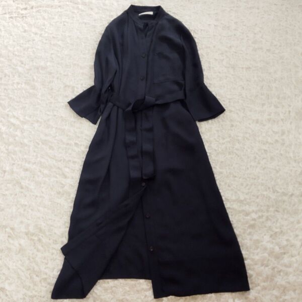 ベイジ BEIGE, 大きいサイズ シャツワンピース ロング LL XL 八分袖