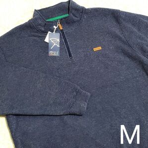 新品 ArnoldPalmer アーノルドパーマー 裏起毛 ハーフジップ トレーナー メンズ 紳士 Mサイズ 長袖 ネイビー 紺
