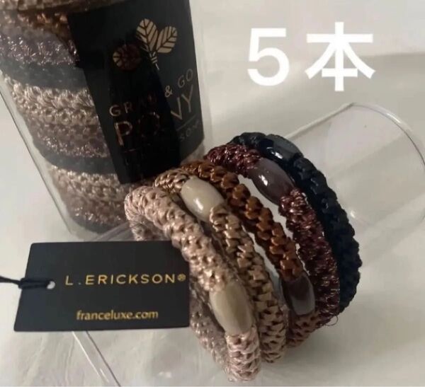 人気カラー 新品 フランスラックス ヘアゴム ポニーテールチューブ5本