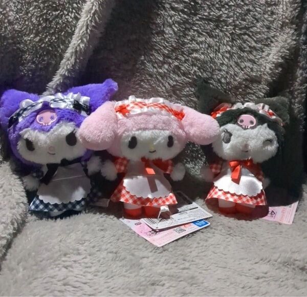 マイメロディ・クロミ ギンガムチェックメイドぬいぐるみ 3種コンプリートセット