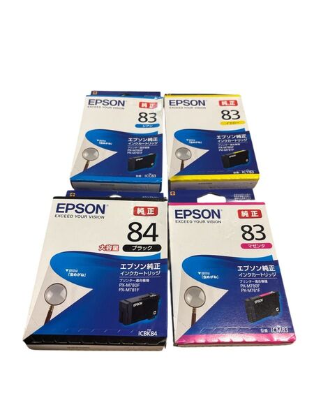 EPSON エプソン インクカートリッジ 純正インク 虫めがね 4色セット ICM83 ICBK84