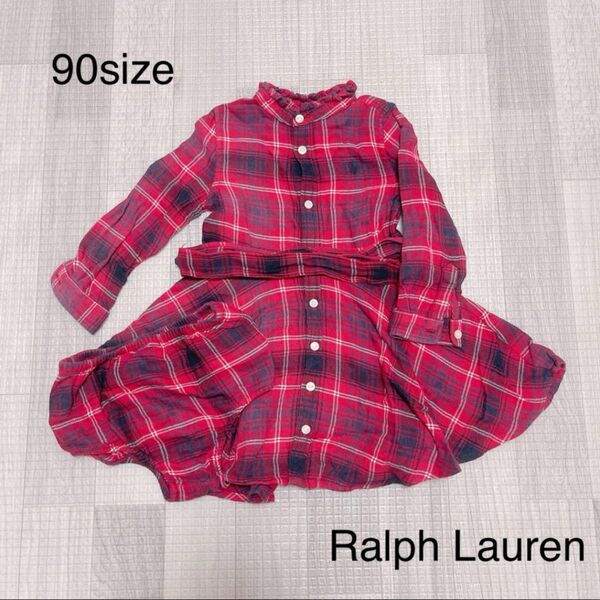 863 ベビー服 / Ralph Lauren / シャツワンピース 90 ラルフローレン 長袖ワンピース ワンピース チェック柄