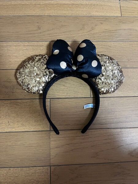 ディズニー カチューシャ ミニー スパンコール ゴールド