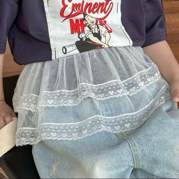 ソフトチーズ しまむら スカート BANANAJ softcheese レース レーススカート 韓国風 海外子供服 チュール