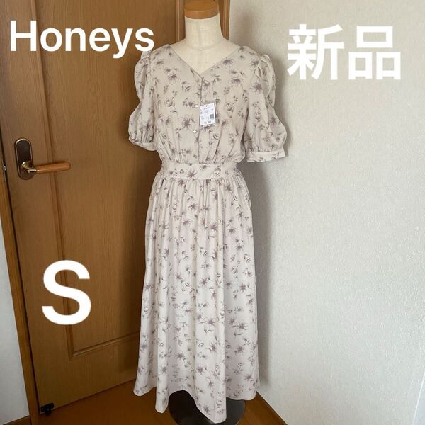 新品 Honeys ハニーズ 花柄シフォンワンピース