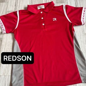 REDSON バドミントン ウェア 半袖 ポロシャツ レッド