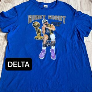 ステフィン・カリー プリントTシャツ XLサイズ ブルー NBA 古着 DELTA