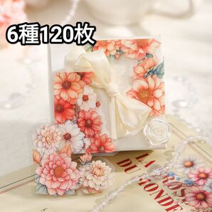 新!Z1 花辺角 コラージュ素材 ステッカー PET シール