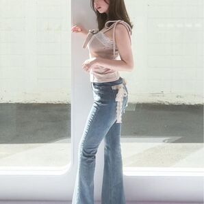 ANDMARY Lacey ribbon denim