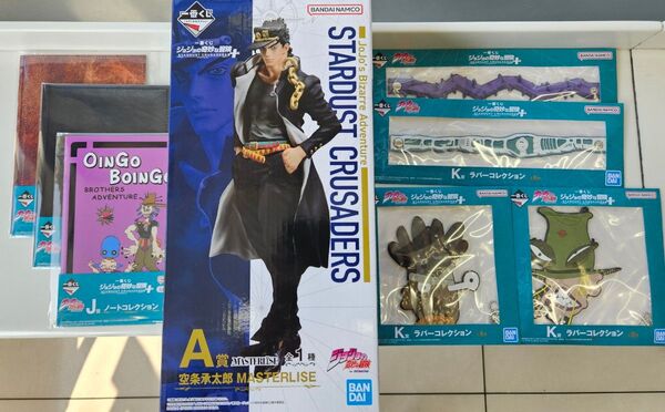 一番くじ ジョジョの奇妙な冒険 A賞空条承太郎 J賞ノート K賞ラバー セット