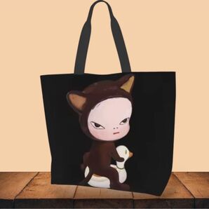 奈良美智 大容量 トートバッグ 黒猫 猫 Harmless Kitty