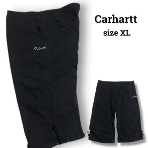 *人気*【carhartt】ワンポイント刺繍ハーフパンツ ナイロン混 ブラック