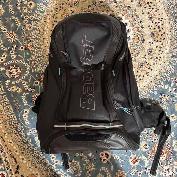 週末値下 Babolat 多機能ラケットバッグ 【グリップカバー、靴収納付き】テニスバッグ ラケットバッグ リュック ブラック