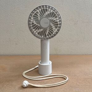 山善 ハンディファン YHS-B12 ホワイト+ストラップ付き