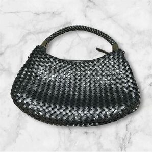 ★再値下げしました 美品 イザック 編み込みレザー トートバッグ シルバー