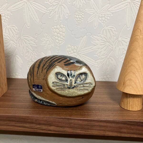 リサラーソン 丸まった猫 工芸品 置物 Lilla Zoo 猫 ヴィンテージ アンティーク 時代物 cat