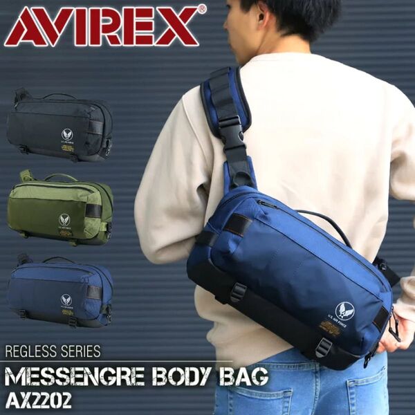ボディバッグ AVIREX メンズ 斜めがけバッグ 横型 ワンショルダーバッグ ユニセックス アヴィレックス AX2202