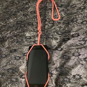 スマホ カバー ホルダー ピンク ネックホルダー付き 新品ラバー製 伸びます!!