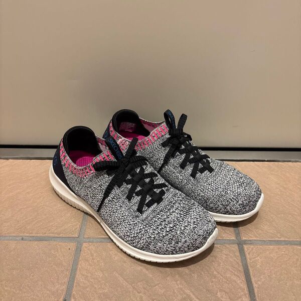 SKECHERS GOwalk Joy スニーカー グレー ピンク 23.5cm