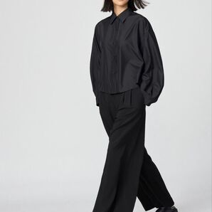 UNIQLOC 感動タックワイドパンツ ブラック Lサイズ