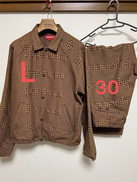 Supreme 20AW Houndstooth Logos Snap Front Jacket & Pant セット