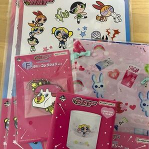 一番くじ パワーパフガールズG賞 ウォールステッカー 巾着ラバーコレクショングラス