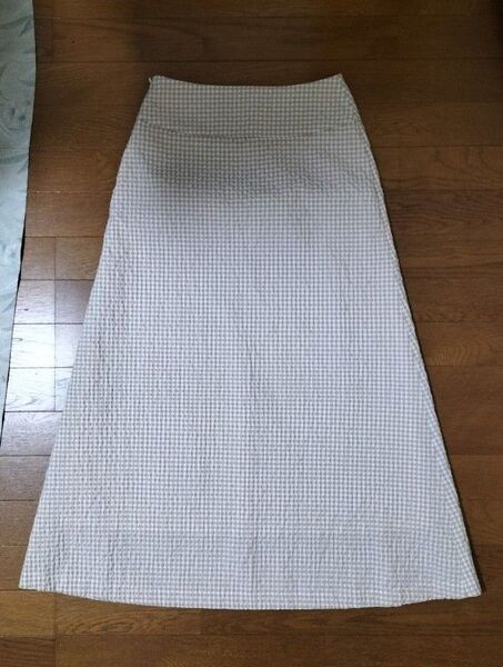 ギンガムチェック ハイウエスト ロングスカート