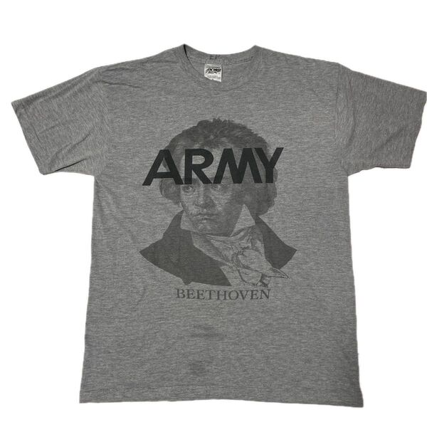 ARMY × ベートーベン リメイクTシャツ USA製 グレー Mサイズ ARMY 古着 ヴィンテージ