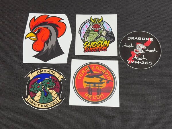 4個セット 部隊ロゴステッカー 米軍 海兵隊 空軍 まとめ売り