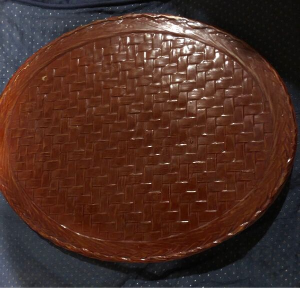 久留米名産品 らんたい漆器丸盆 飴色 直径約30cm