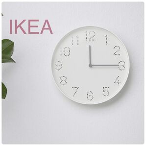 【新品/未開封】IKEA イケア 掛時計 直径25cm ホワイト(トロマ)壁掛け時計 ウォールクロック