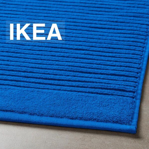【新品/未使用】IKEA イケア バスマット ブライトブルー(アルステルン)