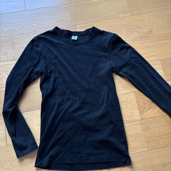 プチバトーロングTシャツブラック16ans 長袖Tシャツ カットソー S