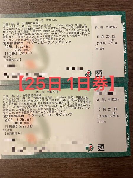 【25日 1日券】森道市場 チケット 入場券