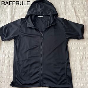RAFFRULE メンズパーカー 黒 ラフルーレ 吸汗 速乾 ドライ ストレッチ XL フルジップパーカ ブラック パーカー