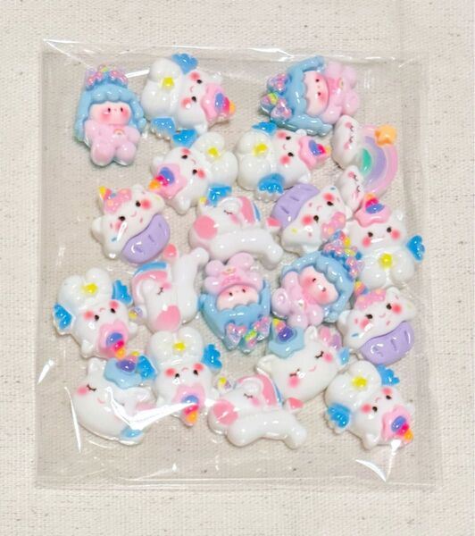 デコパーツ 材料 素材 ユニコーン 20個 500円 デコレーションパーツ