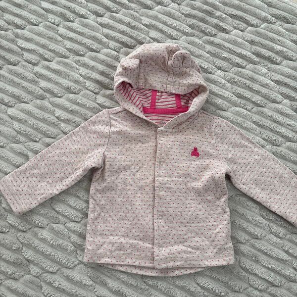 babyGap ベビーギャップ パーカー ドット柄 クマ耳 70センチ 6-12month
