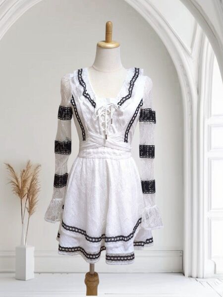 Y2K メルトザレディ Melt the lady 総レースワンピース ゴスロリ ロリータ メイド服