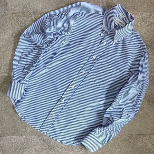 【INDIVIDUALIZED SHIRTS】B.Dストライプシャツ ブルー