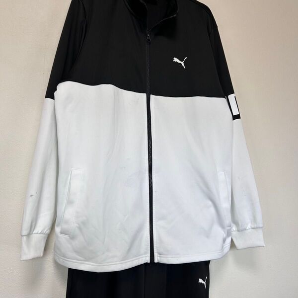 プーマ PUMA カラーブロック トラック ジャケット パンツ セットアップ 上下セット ブラック ホワイト