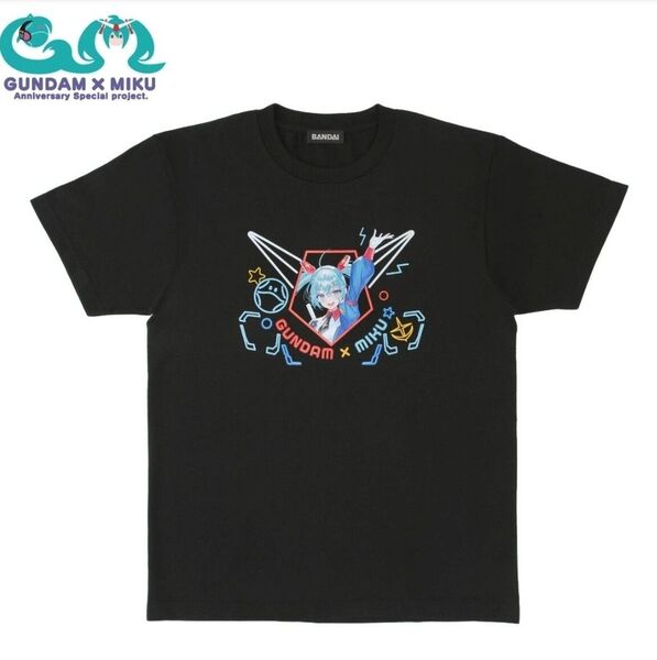 『ガンダム×初音ミク』記念コラボ Tシャツ ブラック サイズ : XL