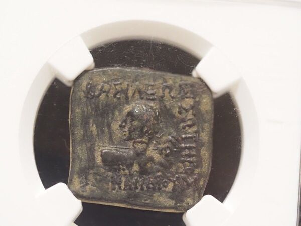 古代インド バクトリア スクエア型 銅貨 NGC鑑定済み