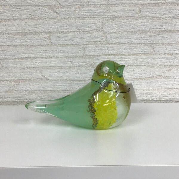 鳥の置物 琉璃ガラス