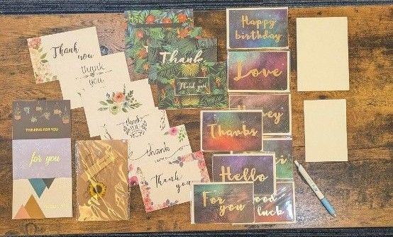 ☆新品・未開封☆メッセージカード・グリーティングカード22セット 封筒付き