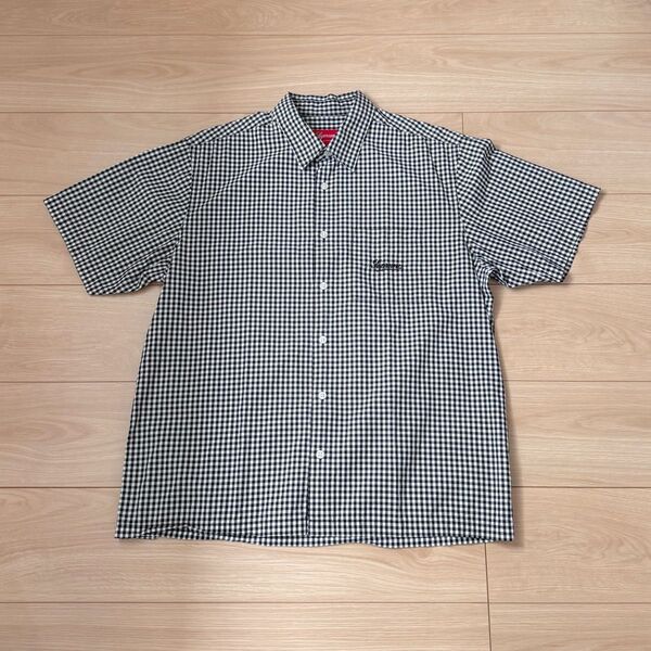 極美品 Supreme Gingham シュプリーム ギンガム エスエス シャツ "ブラック" 半袖シャツ
