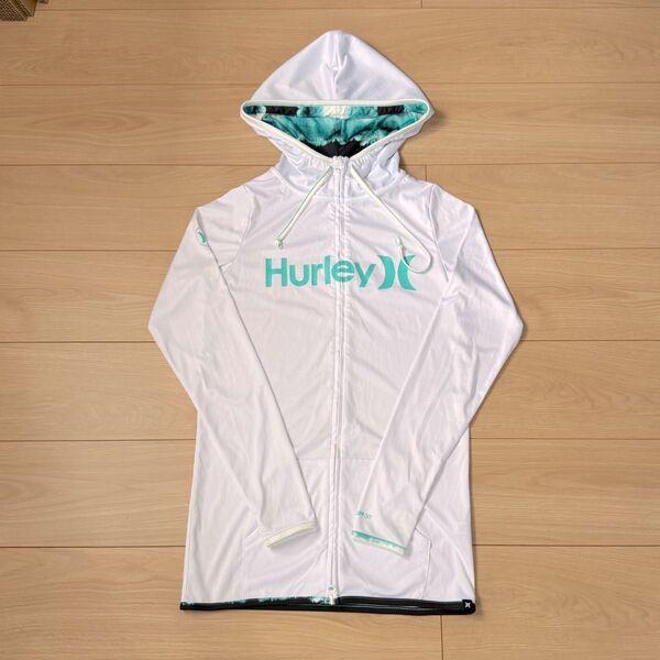 極美品 Hurley ハーレー ラッシュガード パーカー ジャケット 水着 ホワイト