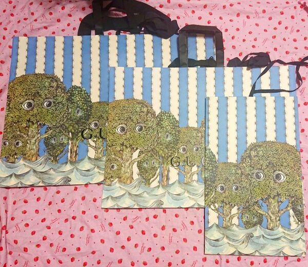 グッチ GUCCI × ヒグチユウコ 紙袋 3枚セット マチ20cm 特大 中 小 ショッパー袋 ショッピングバッグ