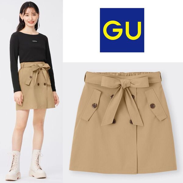 新品タグ付き GU トレンチミニスカート S